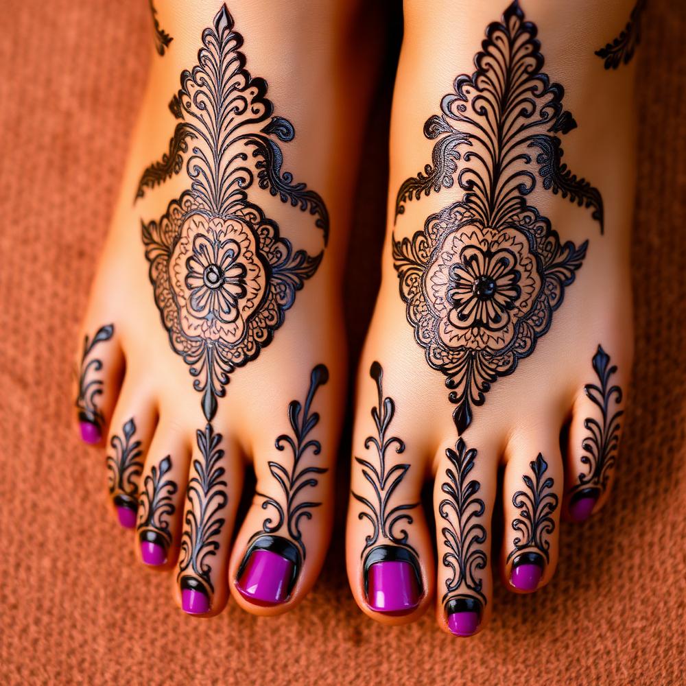 Full Feet Designs henna design by Bay Area Henna Artist